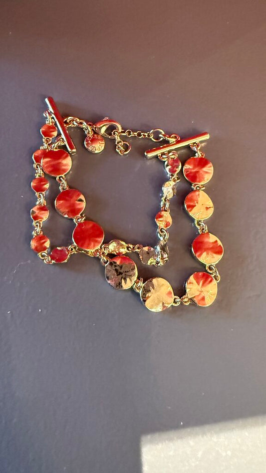 Double Gold Disc Bracelet