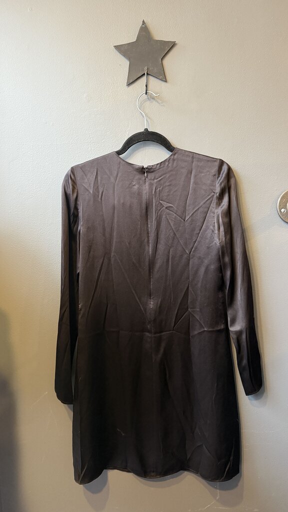 Satin Longsleeve Shift Dress