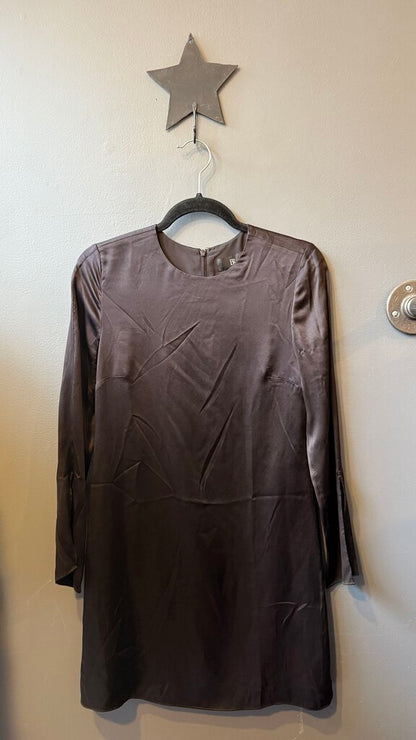 Satin Longsleeve Shift Dress