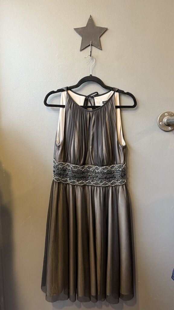 High Neck Tulle Beaded Dress