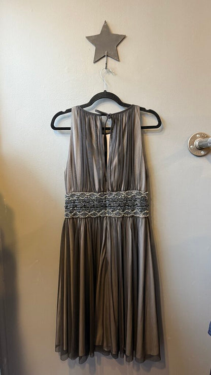 High Neck Tulle Beaded Dress