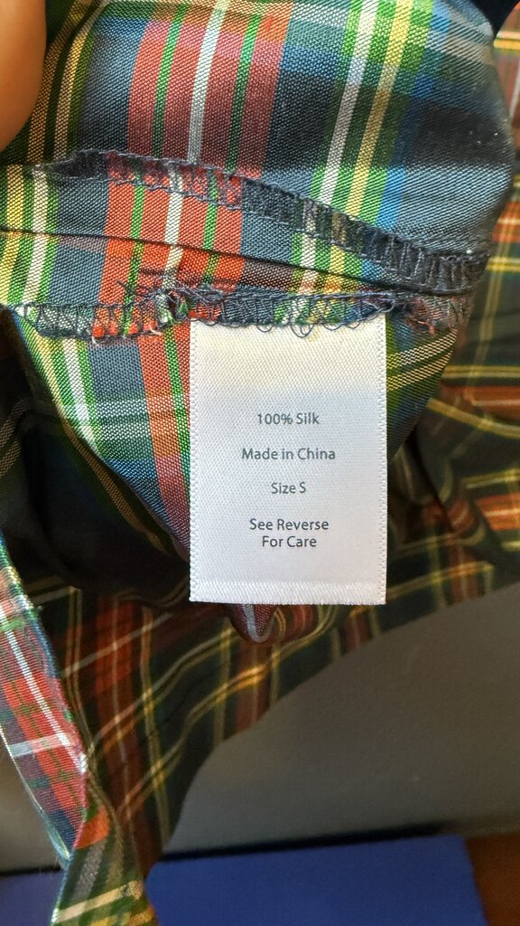 Ruffle Silk Plaid Blouse