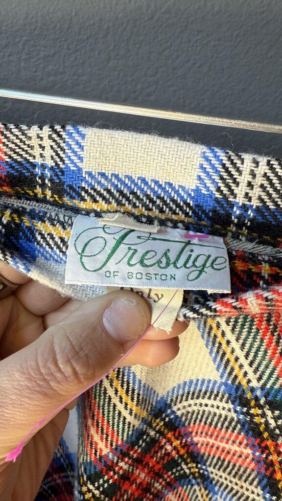 Vintage Tartan Wool Midi Skirt