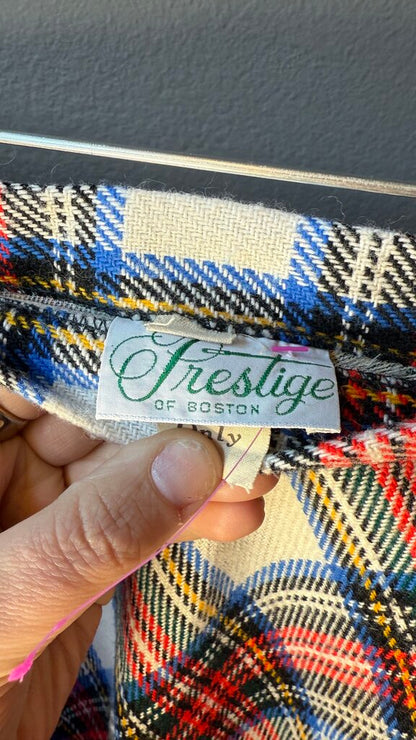 Vintage Tartan Wool Midi Skirt