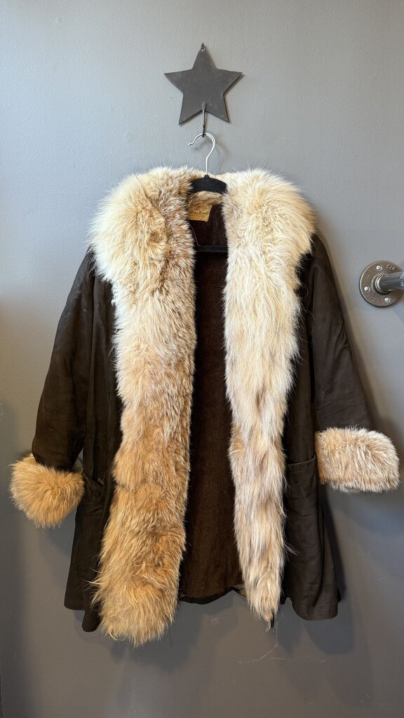 Vintage Shearling Fur Trim Jacket