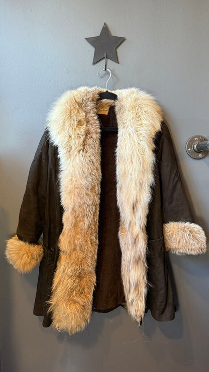 Vintage Shearling Fur Trim Jacket
