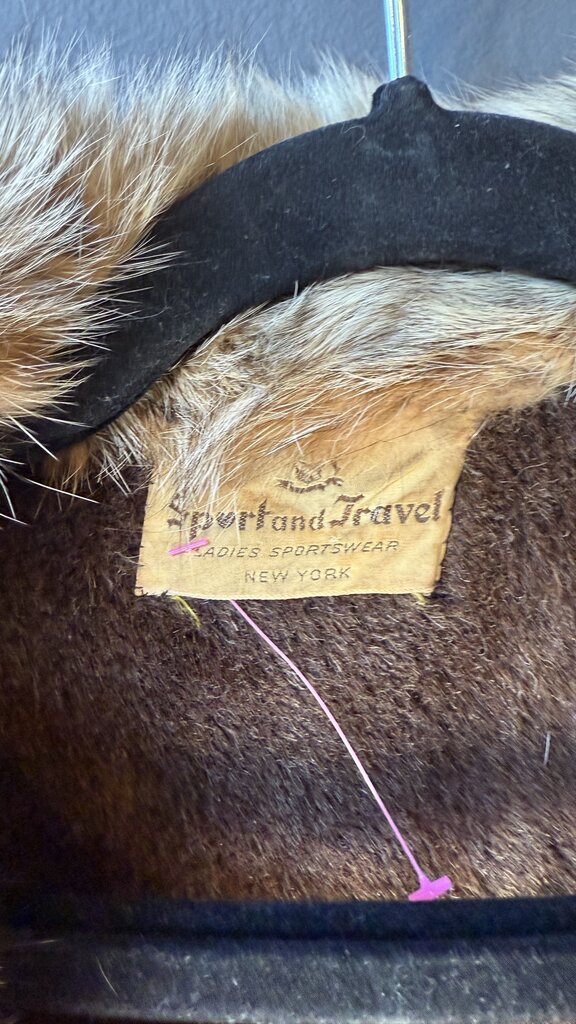 Vintage Shearling Fur Trim Jacket