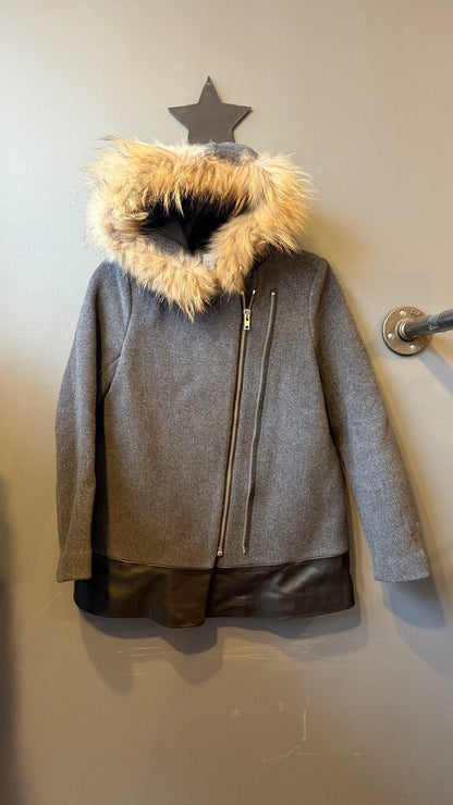 Racoon Fur Trim Jacket