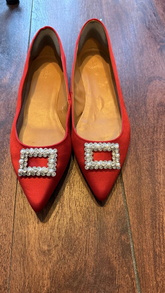 Satin Pointed Toe Flats