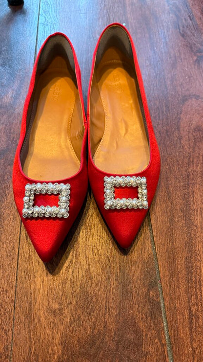 Satin Pointed Toe Flats