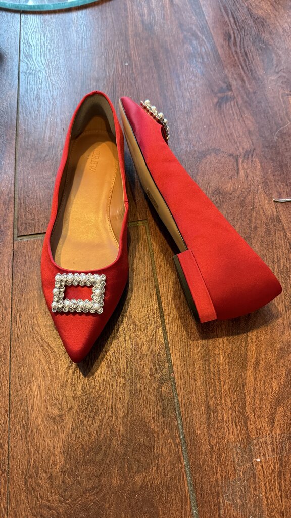 Satin Pointed Toe Flats