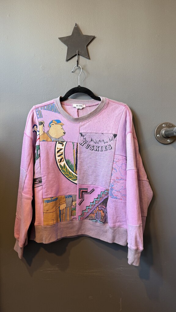Patchwork Crewneck Sweatshirt