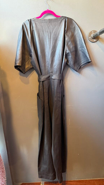 Faux Leather Jumpsuit