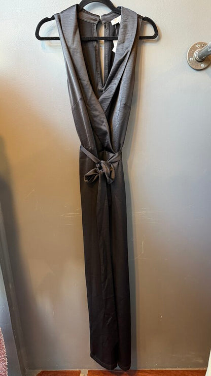 Satin Faux Wrap Jumpsuit