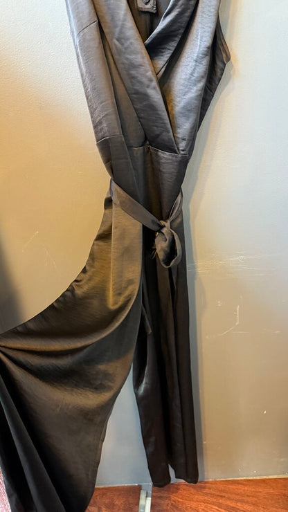 Satin Faux Wrap Jumpsuit