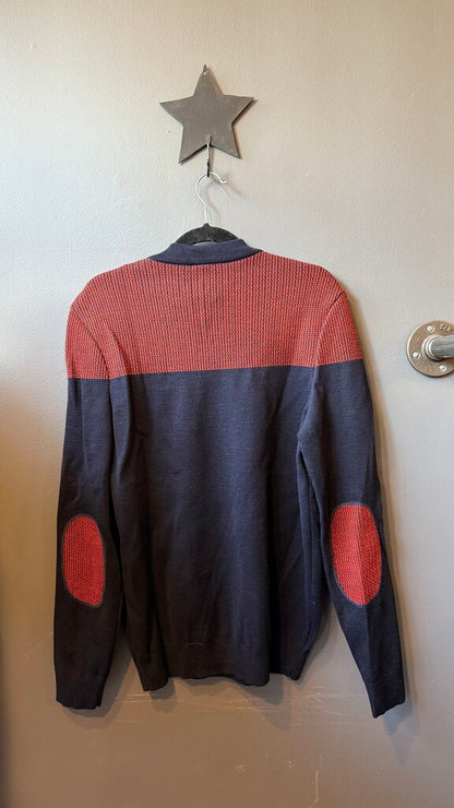Print Colorblock Crewneck Sweater