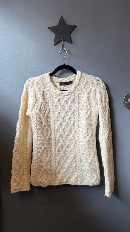 Irish Merino Wool Cableknit Sweater