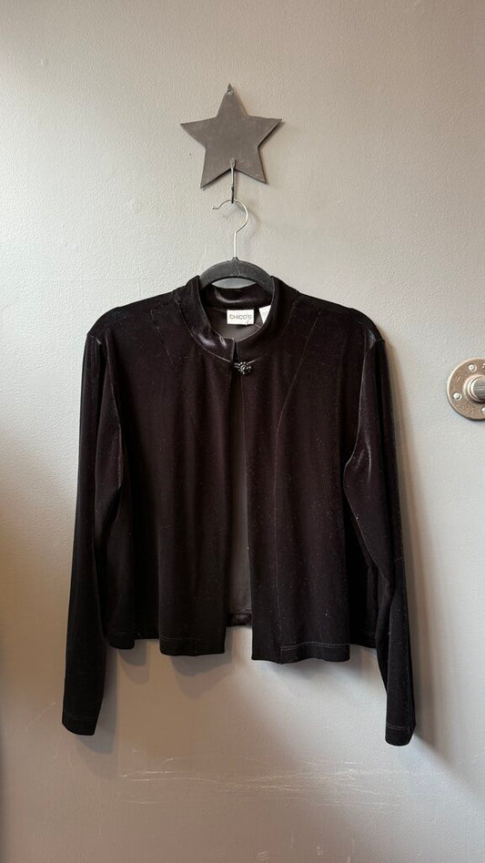 Mockneck Velvet Jacket