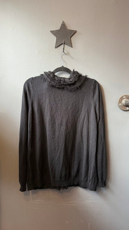 Silk Cashmere Ruffle Cardigan Sweater