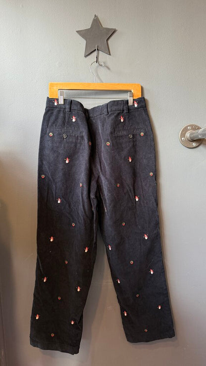 Snowman Wreath Corduroy Pants