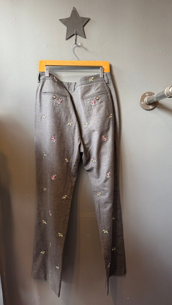 Holly Santa Anchor Wool Pants