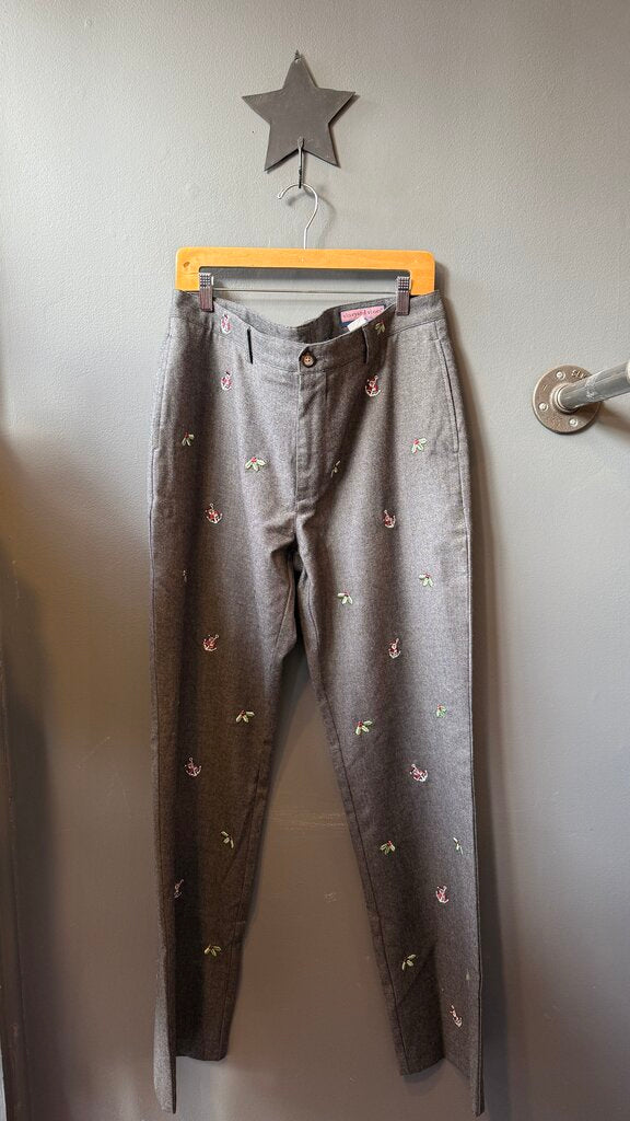 Holly Santa Anchor Wool Pants