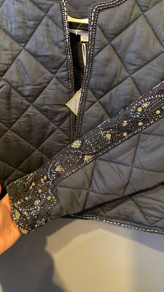 Beaded Quilted Crop Jacket