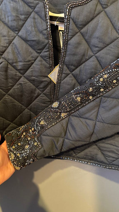 Beaded Quilted Crop Jacket