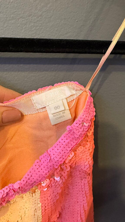 Colorblock Sequin Pencil Skirt