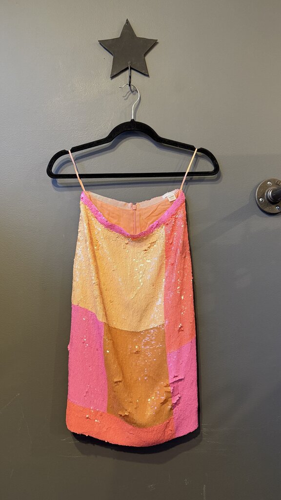 Colorblock Sequin Pencil Skirt