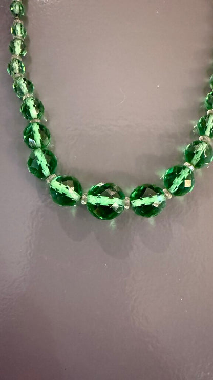 Vintage Glass Graduated Necklace