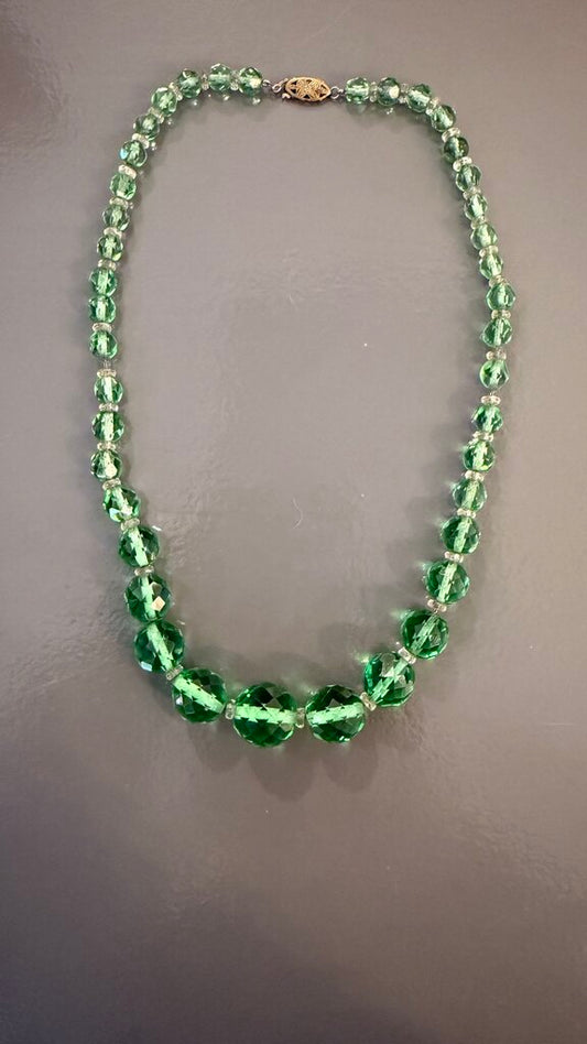 Vintage Glass Graduated Necklace