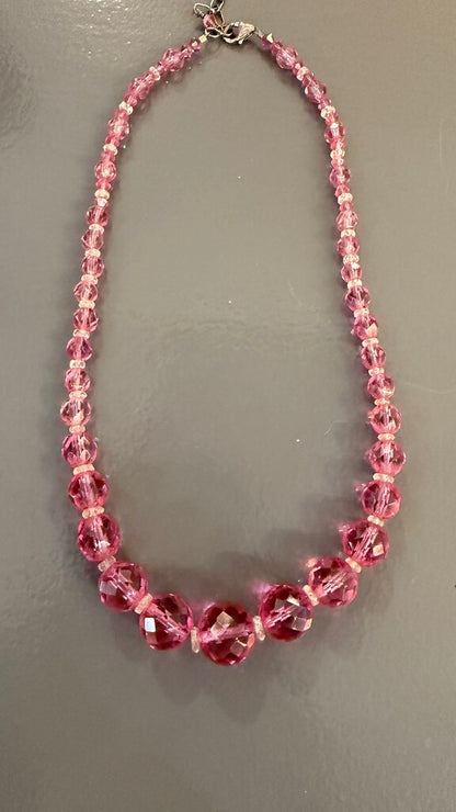 Vintage Glass Graduated Necklace