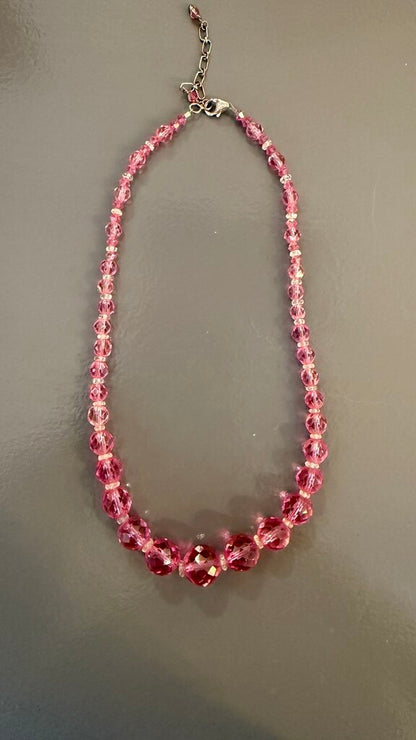 Vintage Glass Graduated Necklace