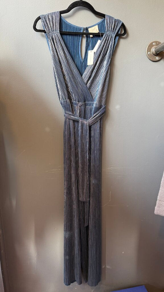 Shimmer Pleat Wide Leg Jumpsuit