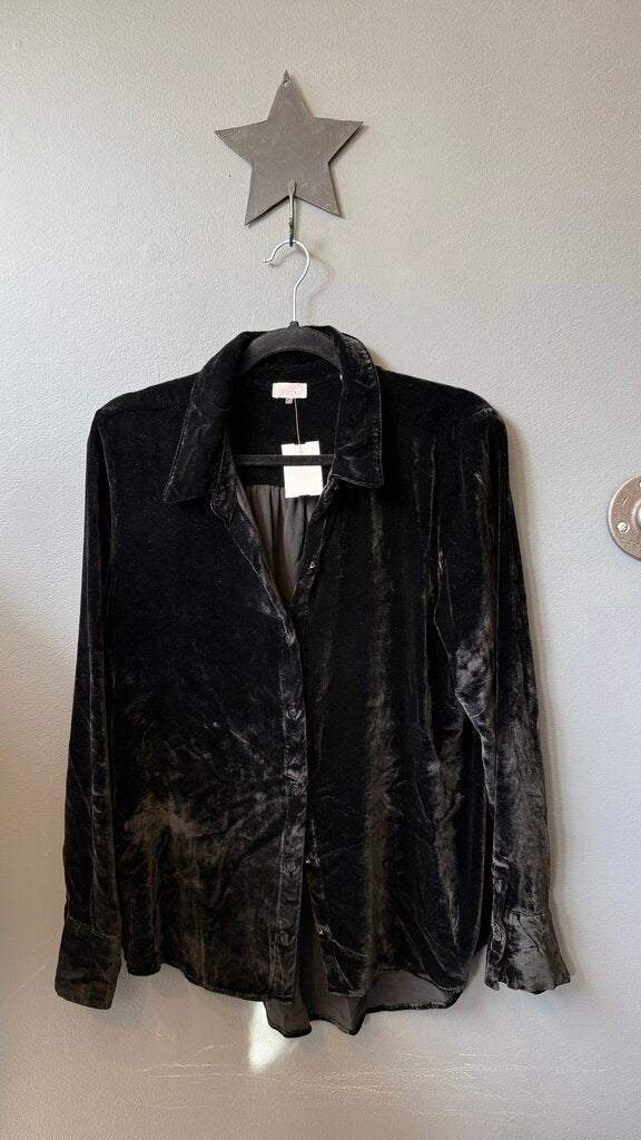 Velvet Button Up Top