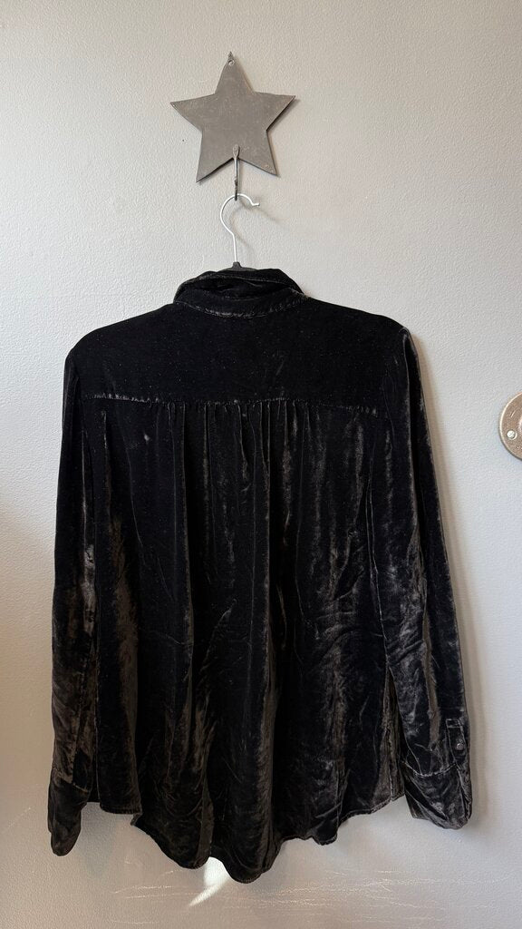 Velvet Button Up Top