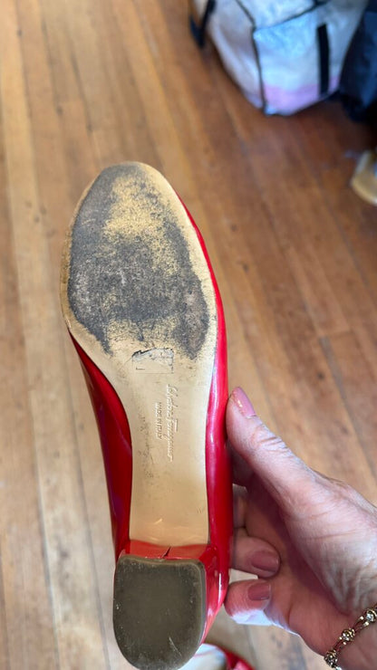 Patent Bow Block Heels