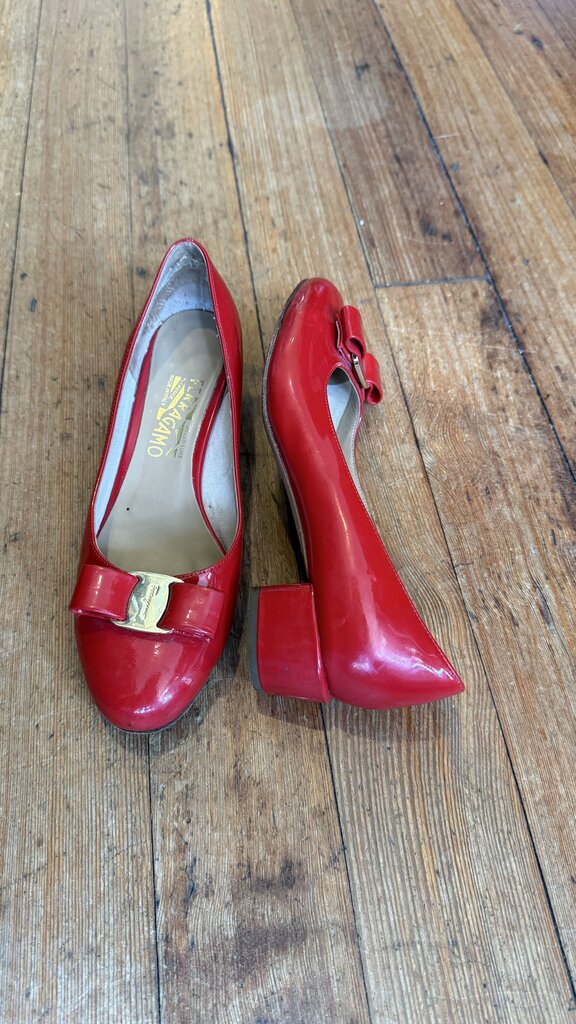 Patent Bow Block Heels