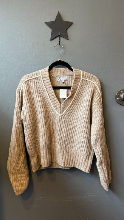 Ribbed V neck Sweater