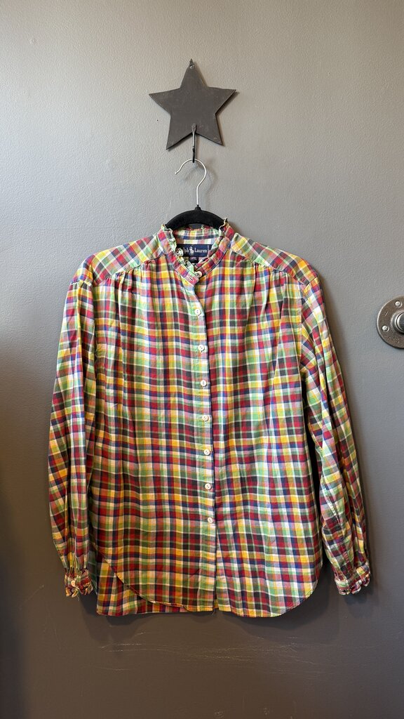 Vintage Flannel Button Up Blouse