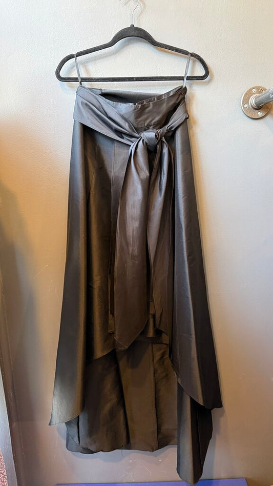 Satin Sash Ball Maxi Skirt