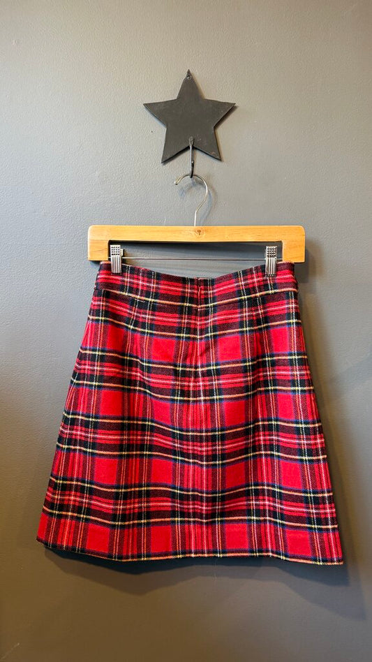 Tartan Wool Blend Aline Skirt