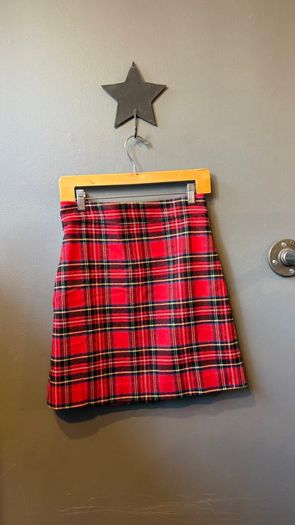 Tartan Wool Blend Aline Skirt