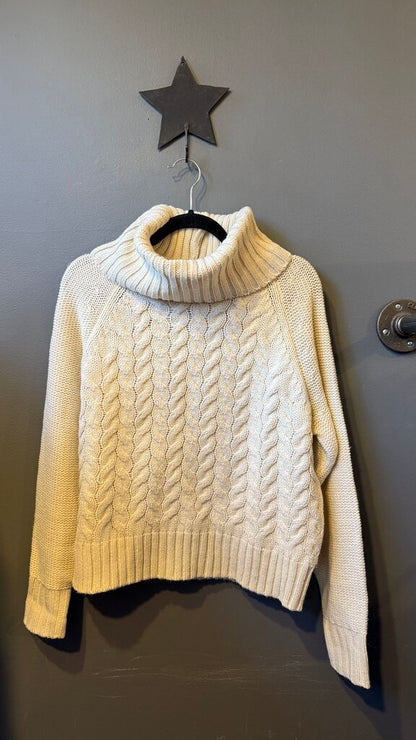 Cableknit Turtleneck Sweater