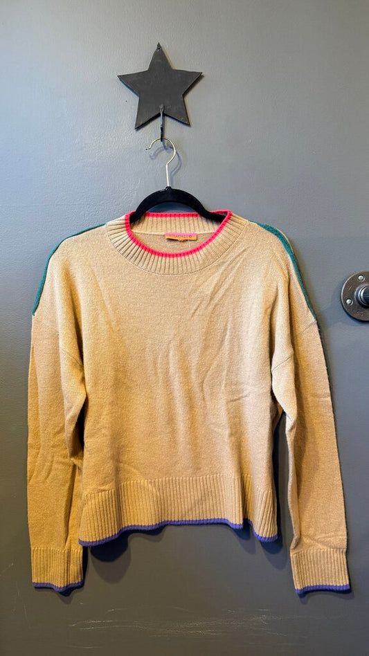 Color Trim Wool Sweater