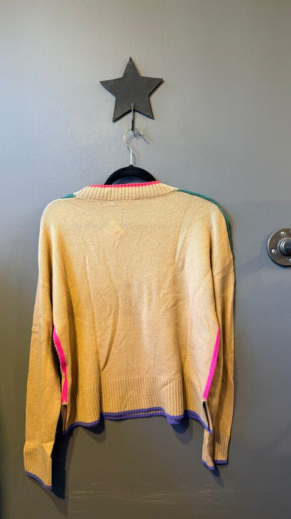 Color Trim Wool Sweater