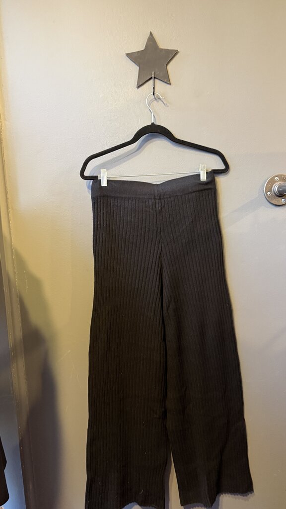 Wide Leg Ribbed Cashmere Pants