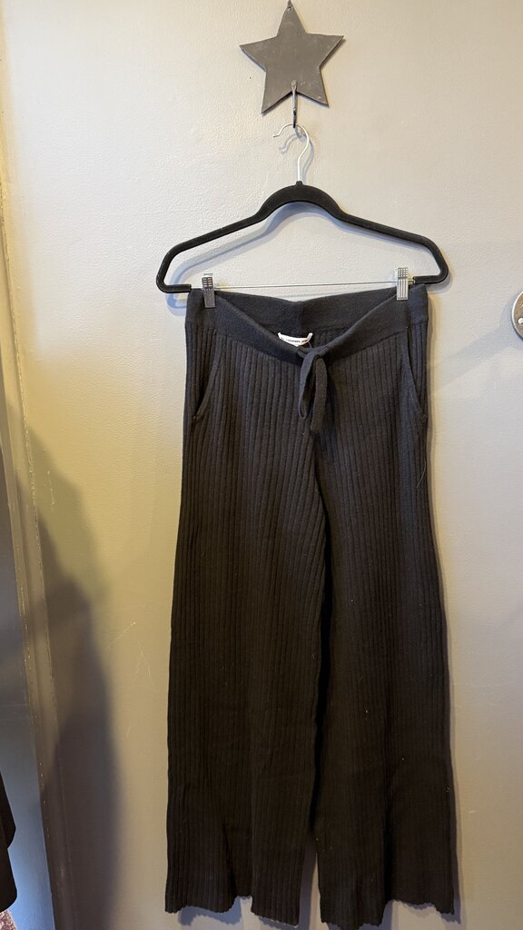 Wide Leg Ribbed Cashmere Pants