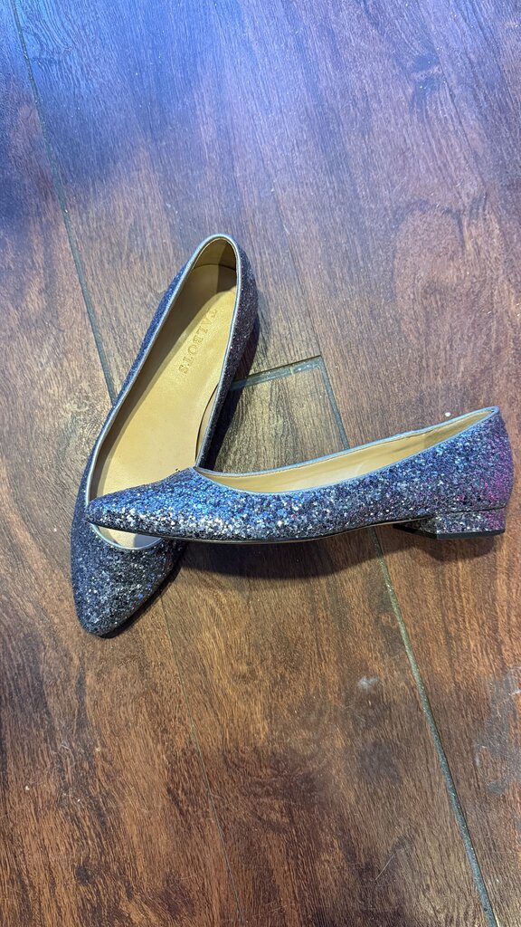 Glitter Almond Toe Mini Block Heels